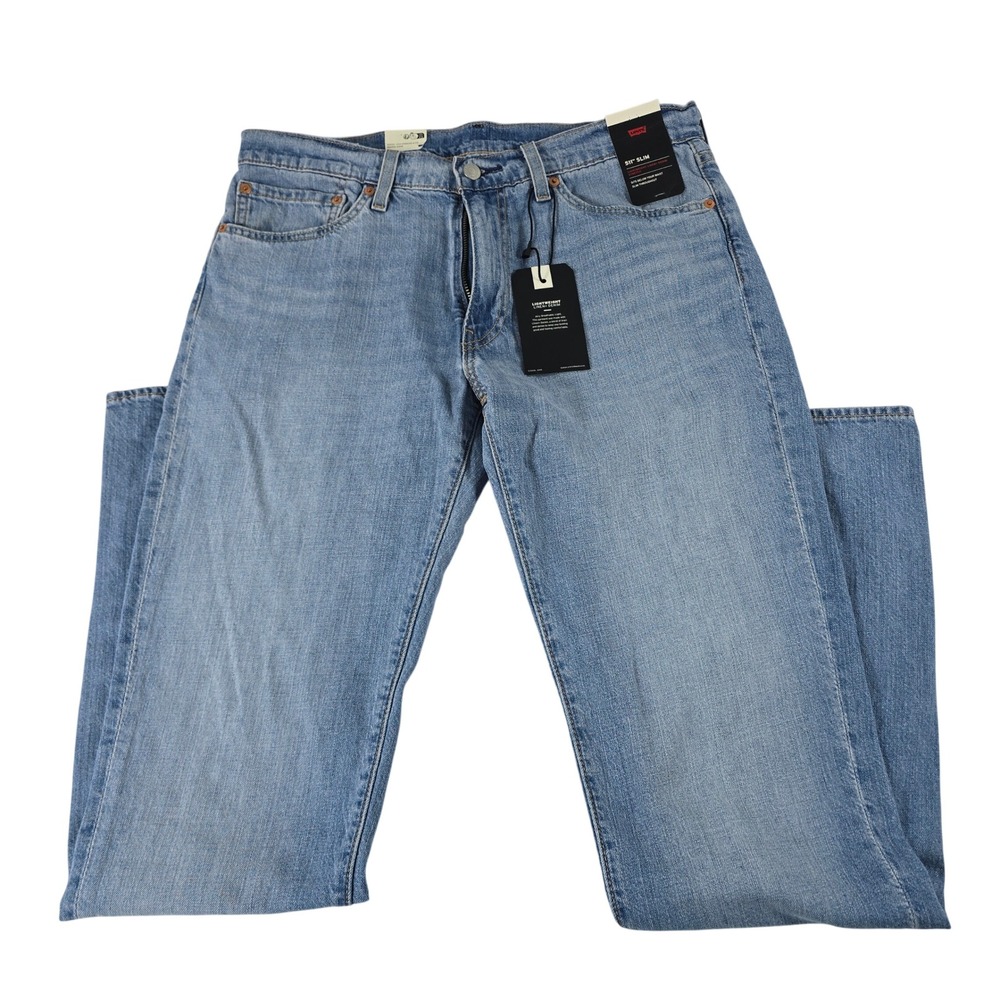 Levis 511 Slim Light Wash Linen Denim Stretch Jeans Mens 34x34 New 04511-6137